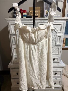 Princess Polly White Backless Ruffle Strap Sundress